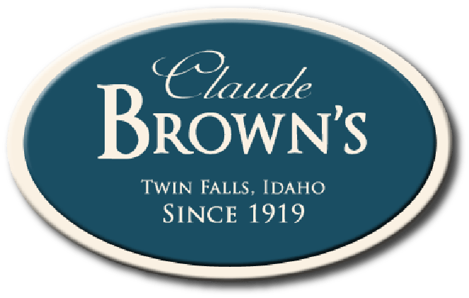 Claude Brown's logo that states that they are located in Twin Falls, Idaho since 1919.